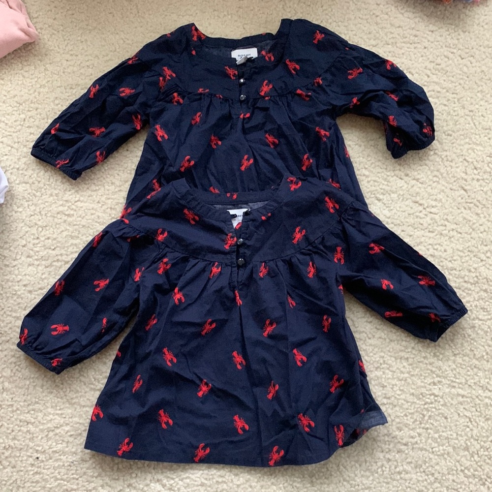 Twin girls lobster print shirt